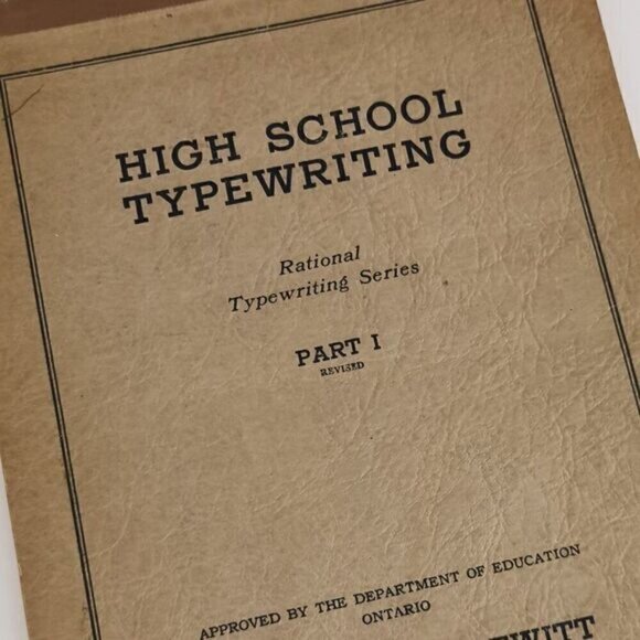 1934 High School Typewriting Course Rational Gregg Publishing Ontario Textbook - Picture 1 of 8